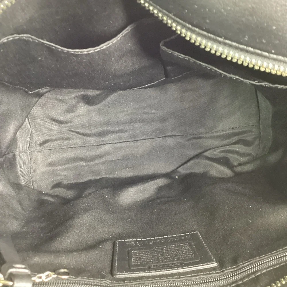 COACH VINTAGE HAMPTON BLACK SHOULDER BAG TOTE SMOOTH‎ LEATHER PURSE WORK